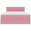 vidaXL Lit avec rangement et LED avec LED Rose 140 x 190 cm Velours