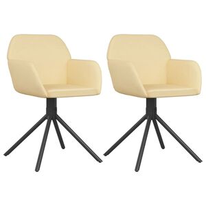 vidaXL Chaises pivotantes &agrave; manger lot de 2 Cr&egrave;me Velours