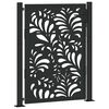 vidaXL Portail de jardin noir 100x125 cm en acier avec design ondul&eacute;
