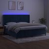 vidaXL Sommier &agrave; lattes de lit matelas et LED Bleu fonc&eacute; 200x200 cm