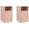 vidaXL Tables de chevet 2 pcs rose 34,5x39x62 cm acier