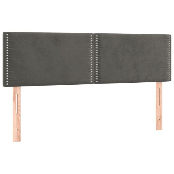 vidaXL T&ecirc;te de lit &agrave; LED Gris fonc&eacute; 144x5x78/88 cm Velours