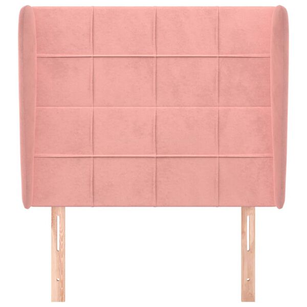 vidaXL T&ecirc;te de lit avec oreilles Rose 93x23x118/128 cm Velours