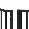 vidaXL Barri&egrave;re pour chien porte pliable 6 panneaux noir bois peuplier