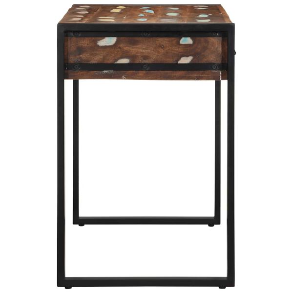 vidaXL Bureau multicolore 100x50x75 cm bois massif de récupération