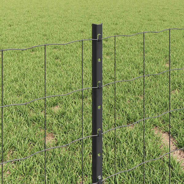 vidaXL Cl&ocirc;ture avec poteau Gris 0,4 x 50 m Acier et PVC