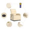 vidaXL Fauteuil inclinable de massage &eacute;lectrique Cr&egrave;me Tissu