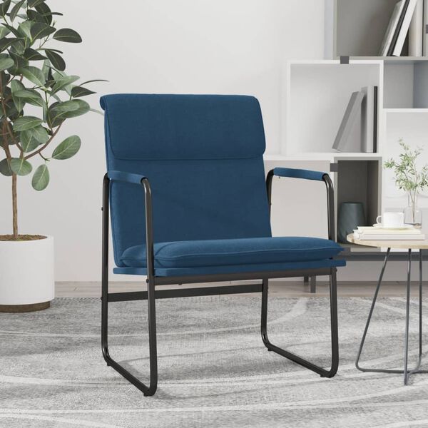 vidaXL Chaise longue Bleu 55x64x80 cm Tissu