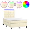 vidaXL Sommier &agrave; lattes de lit avec matelas et LED Cr&egrave;me 120x200 cm