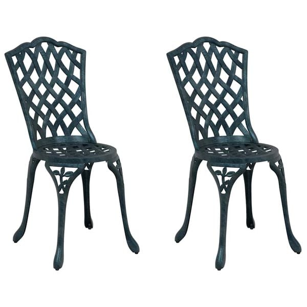 vidaXL Chaise de jardin 2 pcs Vert 55 x 56,5 x 91cm Aluminium