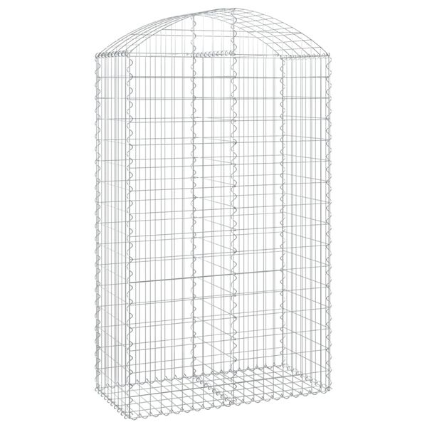 vidaXL Panier de gabions arqu&eacute; 100x50x160/180 cm Fer galvanis&eacute;