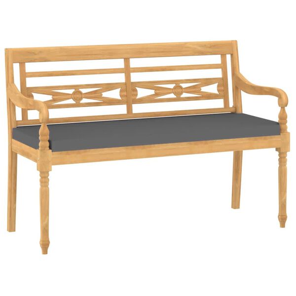 vidaXL Salon de jardin 4 pcs avec coussins Bois de teck solide