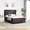 vidaXL Lit &agrave; ressorts avec matelas Marron fonc&eacute; 160 x 200 cm tissu