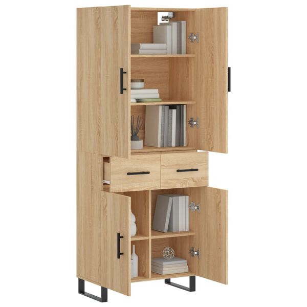 vidaXL Buffet haut Ch&ecirc;ne sonoma 69,5x34x180 cm Bois d'ing&eacute;nierie