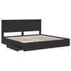 vidaXL Lit de Rangement Noir 200 x 200 cm Bois d'ing&eacute;nierie