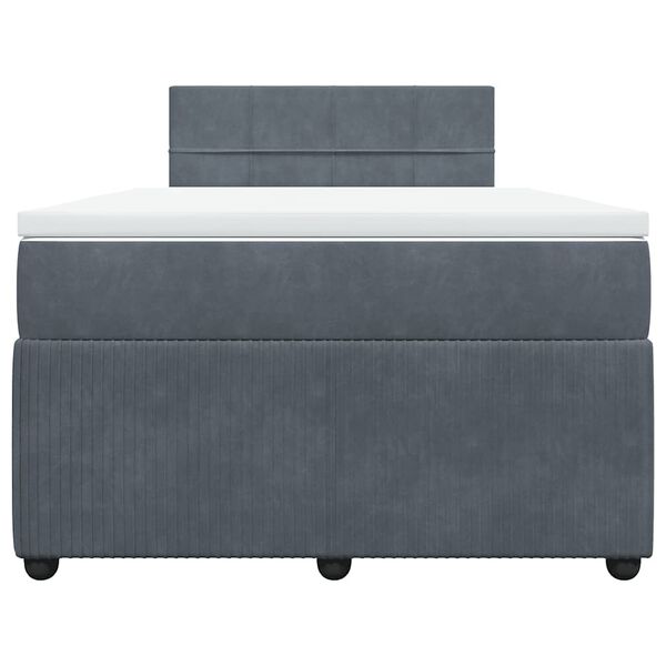 vidaXL Sommier &agrave; lattes de lit et matelas Gris fonc&eacute; 120x200cm Velours