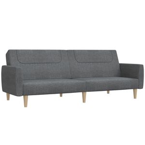 vidaXL Canap&eacute;-lit &agrave; 2 places gris clair tissu