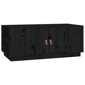 vidaXL Table basse Noir 100x50x41 cm Bois massif de pin