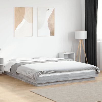 vidaXL Cadre de lit sans matelas sonoma gris 160x200 cm