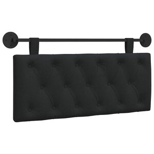 vidaXL T&ecirc;te de lit suspendue Montage mural Noir 110 x 55 x 7 cm tissu