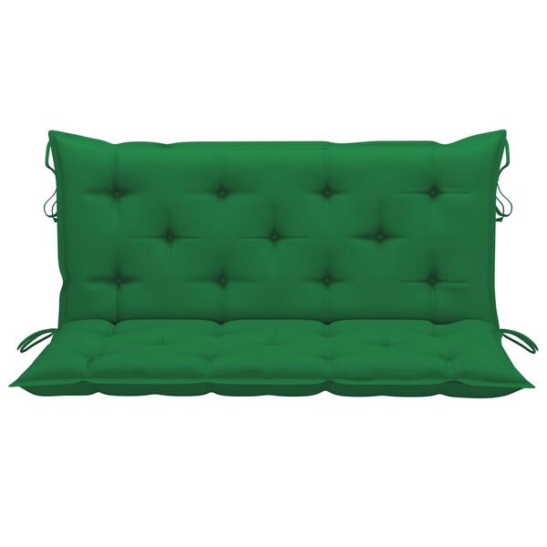 vidaXL Balancelle avec coussin vert 120 cm Bois de teck solide
