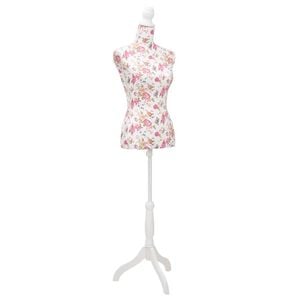 Buste de couture de femme en coton blanc motifs &agrave; rosiers