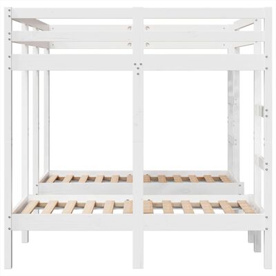 vidaXL Lit superposé triple blanc 140x200/70x140 cm bois de pin massif