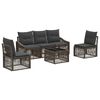 vidaXL Ensemble de canap&eacute; de jardin 6 pcs Gris polyrotin