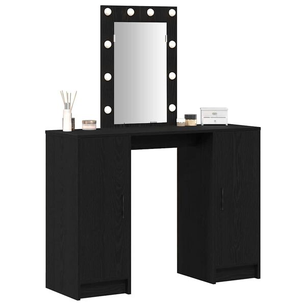 vidaXL Table de Toilette Noir 102 x 33 x 135 cm Bois d'ing&eacute;nierie