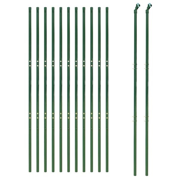 vidaXL Cl&ocirc;ture en treillis m&eacute;tallique vert 2x25 m acier galvanis&eacute;