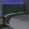 vidaXL T&ecirc;te de lit &agrave; LED Vert fonc&eacute; 203x16x118/128 cm Velours