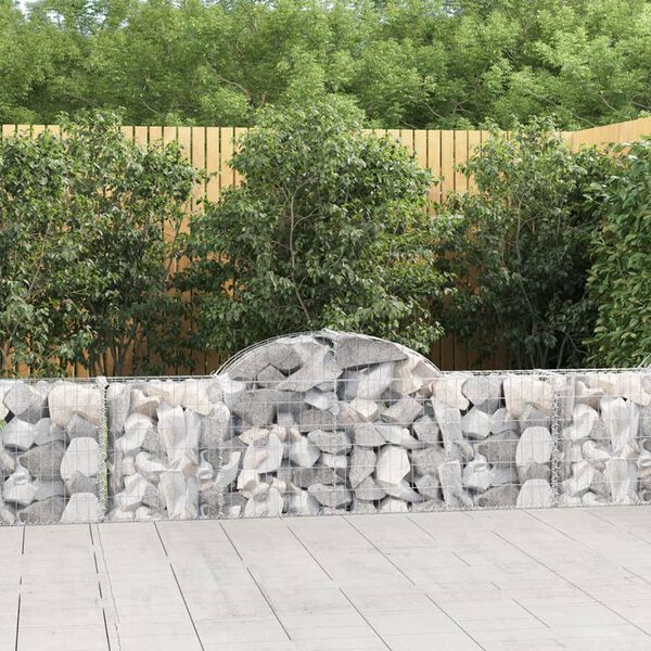 vidaXL Paniers &agrave; gabions arqu&eacute;s 12 pcs 200x30x60/80 cm Fer galvanis&eacute;