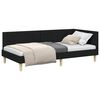 vidaXL Cadre de lit d'angle Noir 90 x 190 cm Tissu