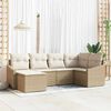 vidaXL Ensemble de Canap&eacute;s avec coussin 6 pcs Beige polyrotin