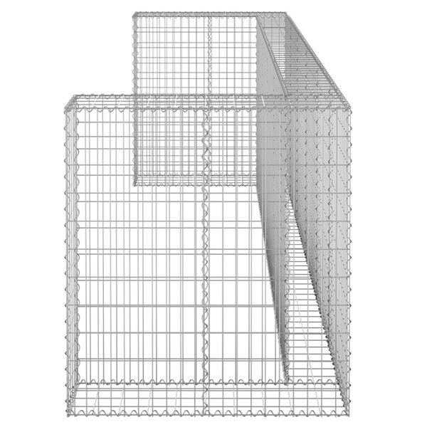 vidaXL Mur en gabion pour poubelles Acier galvanis&eacute; 325x100x110 cm