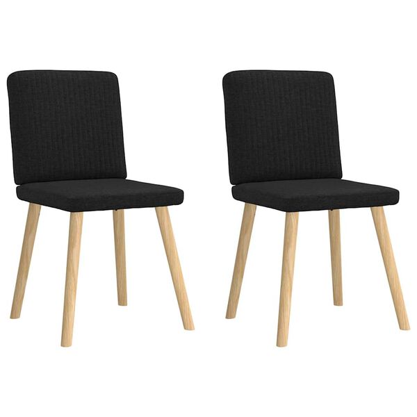 vidaXL Chaises &agrave; manger lot de 2 noir tissu