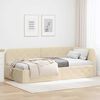 vidaXL Cadre de lit d'angle avec t&ecirc;te de lit Cr&egrave;me 100 x 200 cm tissu