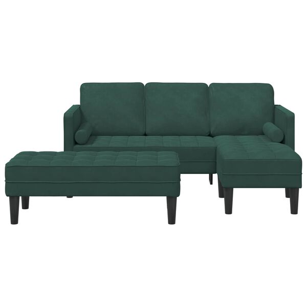 vidaXL Ensemble de Canap&eacute;s avec coussin 2 pcs Vert fonc&eacute; Polyester