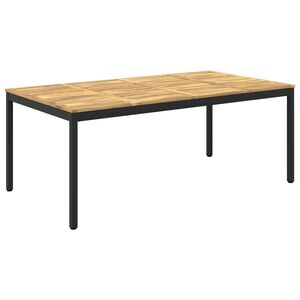 vidaXL Table de d&icirc;ner de jardin Blanc et noir 196 x 100,5 x 75 cm