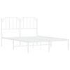 vidaXL Cadre de lit m&eacute;tal sans matelas et t&ecirc;te de lit blanc 135x190 cm