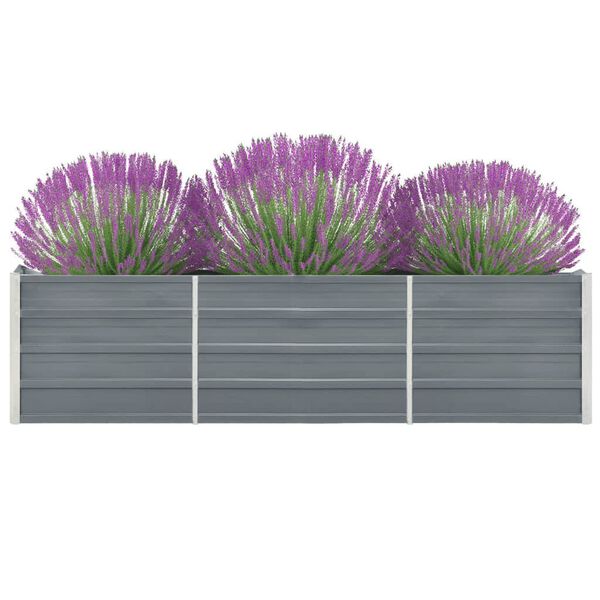 vidaXL Jardini&egrave;re sur&eacute;lev&eacute;e acier galvanis&eacute; 240x40x45 cm gris