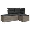 vidaXL Salon de jardin 4 pcs avec coussins gris r&eacute;sine tress&eacute;e