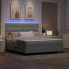 vidaXL Lit &agrave; ressort LED avec matelas Gris clair 180 x 200 cm tissu