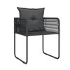 vidaXL Ensemble &agrave; manger de jardin 9 pcs Noir