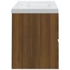 vidaXL Meuble lavabo avec bassin int&eacute;gr&eacute; Ch&ecirc;ne brun Bois d'ing&eacute;nierie
