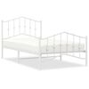 vidaXL Cadre de lit métal sans matelas et pied de lit blanc 100x190 cm