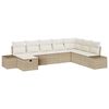 vidaXL Ensemble de canap&eacute; de jardin 8 pc Beige polyrotin