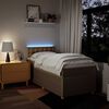 vidaXL Sommier &agrave; lattes de lit avec matelas Cr&egrave;me 90x200 cm Tissu