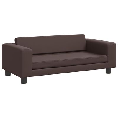 vidaXL Canapé avec repose-pied pour enfants marron 100x50x30 cm