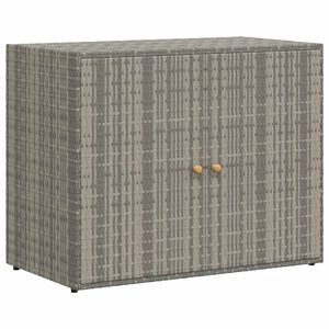 vidaXL Armoire de rangement jardin Gris 100x55,5x80 cm R&eacute;sine tress&eacute;e